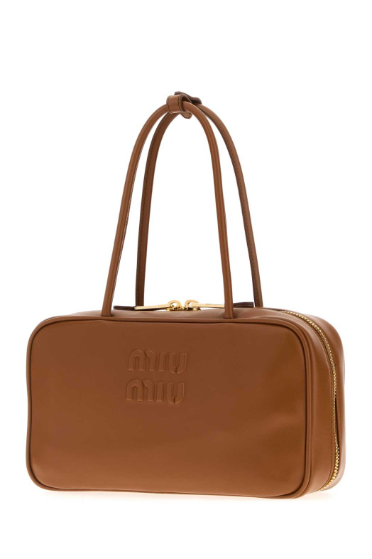 Caramel leather shoulder bag MIU MIU (5BB1722CRW)