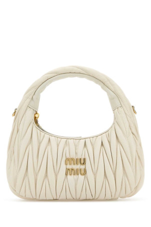 White nappa leather Wander handbag Black MIU MIU (5BC125VOOYAN88)