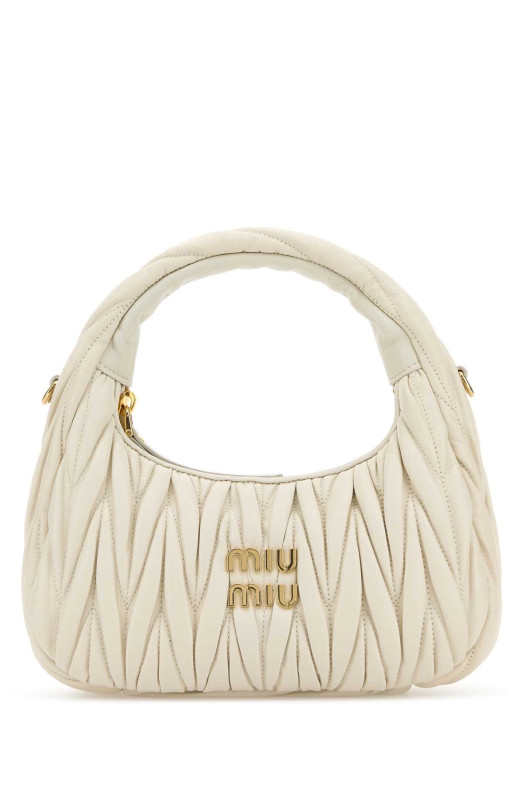 White nappa leather Wander handbag Black MIU MIU (5BC125VOOYAN88)