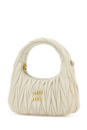 White nappa leather Wander handbag Black MIU MIU (5BC125VOOYAN88)
