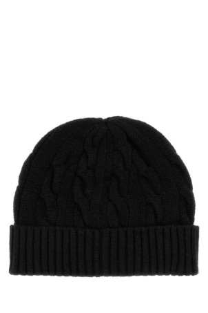 Black wool blend beanie hat POLO RALPH LAUREN (710B23668)