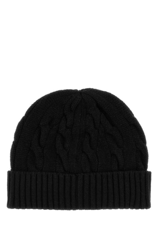 Черная шапка-бейсболка из смешанной шерсти POLO RALPH LAUREN (710B23668)