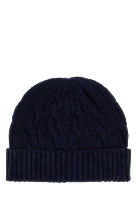 Темно-синяя шапка-бейсболка из шерстяной смеси Blue POLO RALPH LAUREN (710B23668)