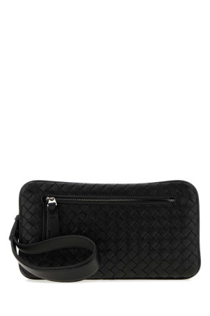 Black leather small Soffietto clutch BOTTEGA VENETA (A006JLV60G0)