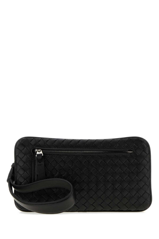 Black leather small Soffietto clutch BOTTEGA VENETA (A006JLV60G0)