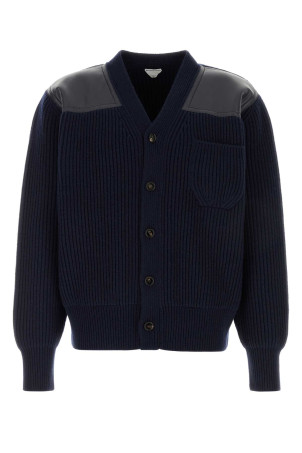 Navy blue wool blend cardigan BOTTEGA VENETA (A007L4V7BE0)