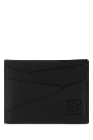 Black leather Puzzle card holder Black LOEWE (C510Q77X02)