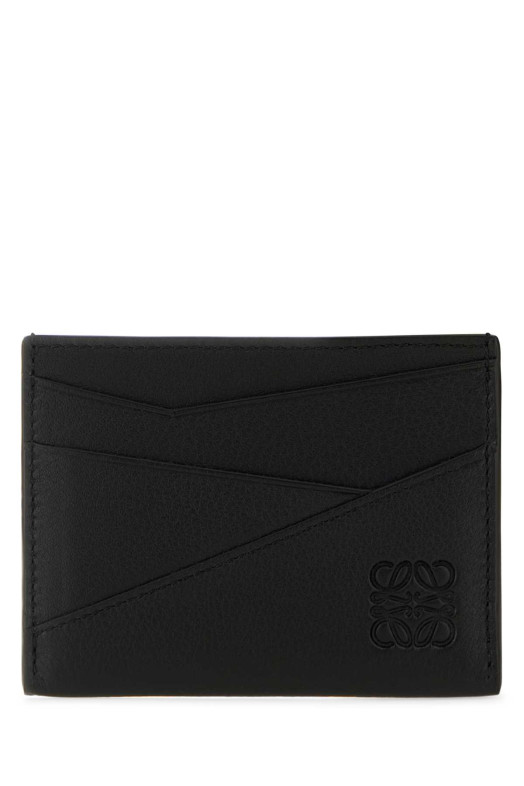 Black leather Puzzle card holder Black LOEWE (C510Q77X02)