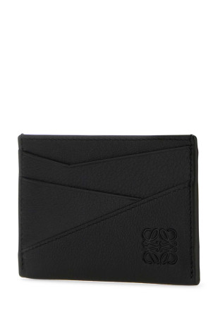 Black leather Puzzle card holder Black LOEWE (C510Q77X02)