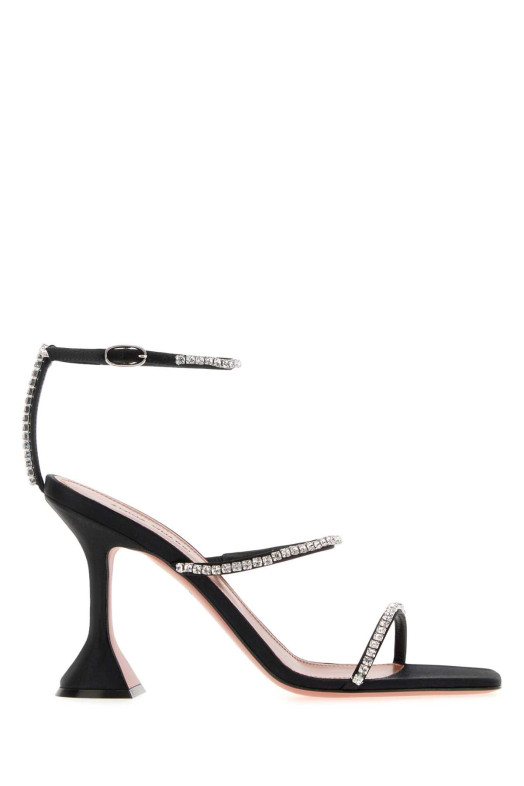 Black satin Gilda sandals AMINA MUADDI (GILDASANDAL95)