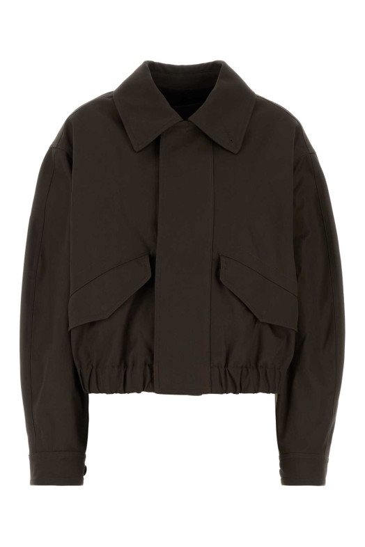 Chocolate cotton bomber jacket LEMAIRE (OW1248LF1452)