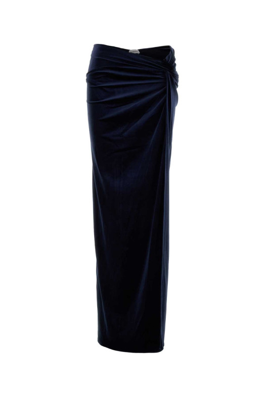 midnight blue stretch velvet Zohra skirt THE ANDAMANE (TM200312ATJP198)