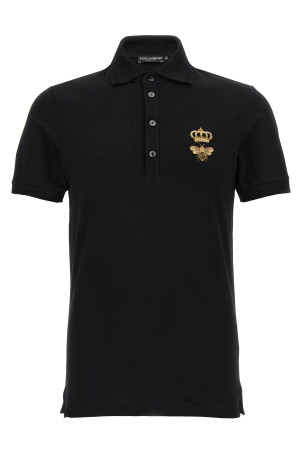 Embroidery piquet polo Black