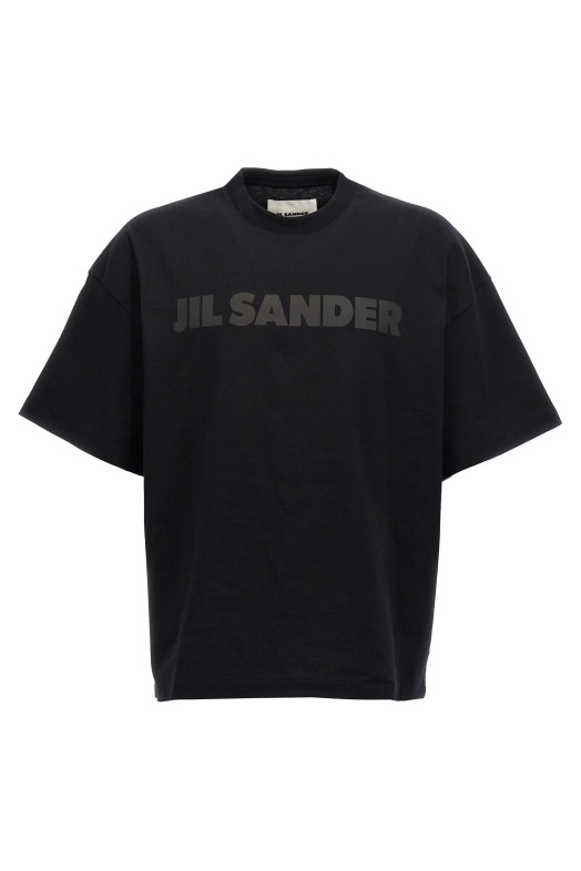 Футболка с принтом логотипа, черная JIL SANDER J21GC0168J20243001