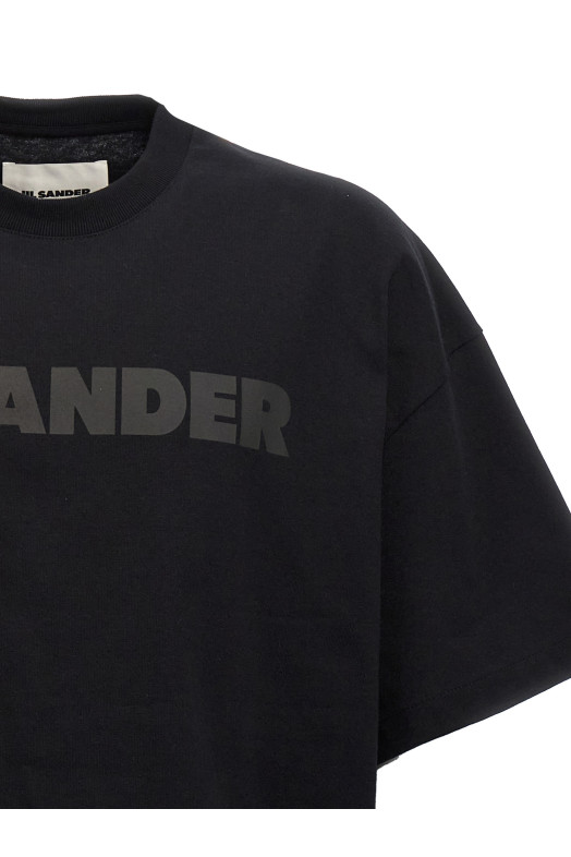 Футболка с принтом логотипа, черная JIL SANDER J21GC0168J20243001