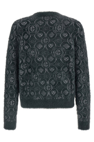 'Fluffy Monogram' sweater Gray