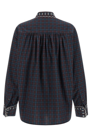 Sangallo embroidery shirt Blue