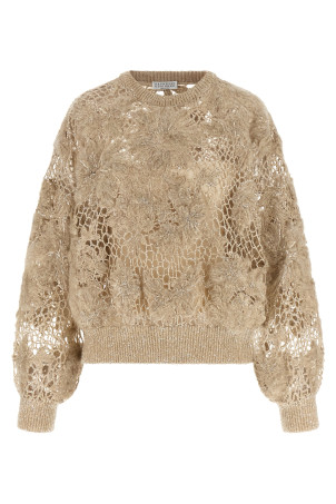 'Whispering Bloom Embroidery' sweater Beige