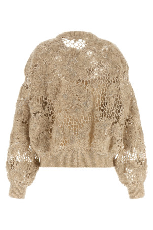 'Whispering Bloom Embroidery' sweater Beige
