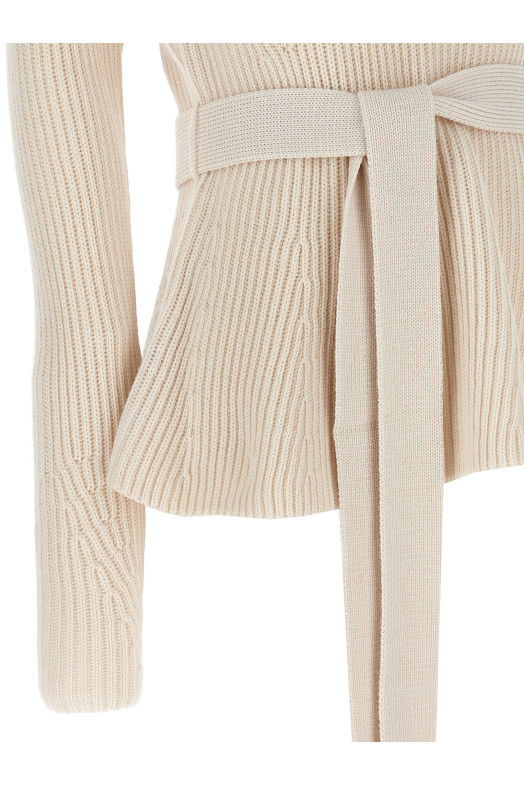 'Illustration Peplum' sweater Beige