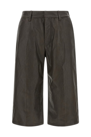 Leather bermuda shorts Brown