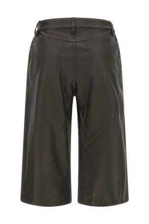 Leather bermuda shorts Brown