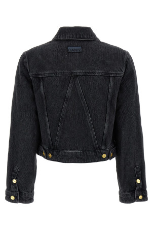 Cropped denim jacket Black