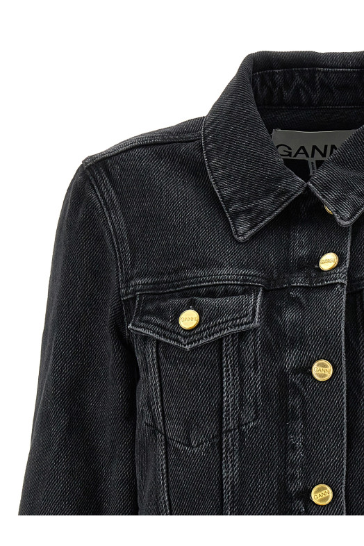 Cropped denim jacket Black