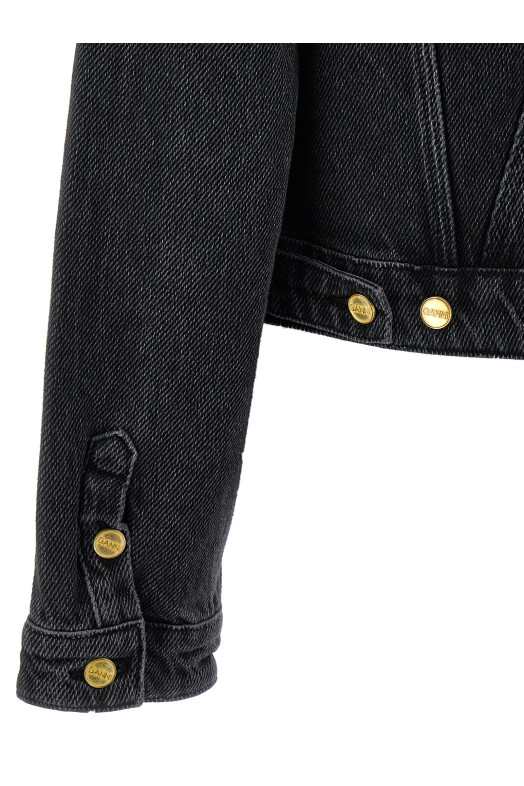 Cropped denim jacket Black