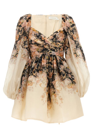 'Illustration Draped Mini' dress Multicolor