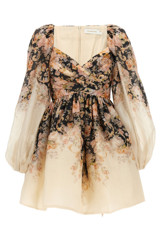 'Illustration Draped Mini' dress Multicolor