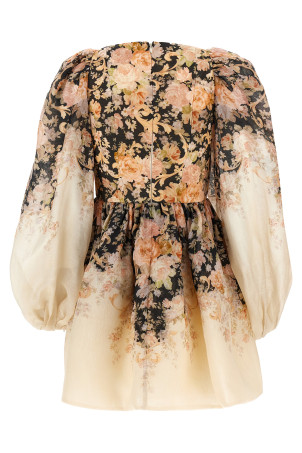 'Illustration Draped Mini' dress Multicolor
