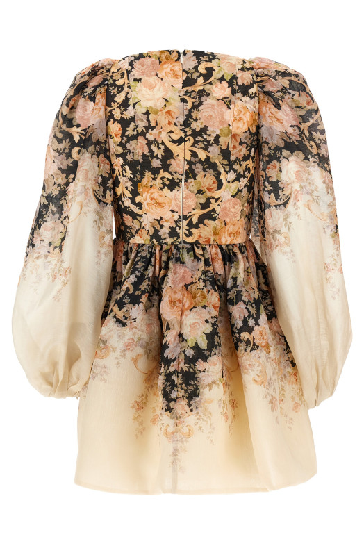 'Illustration Draped Mini' dress Multicolor