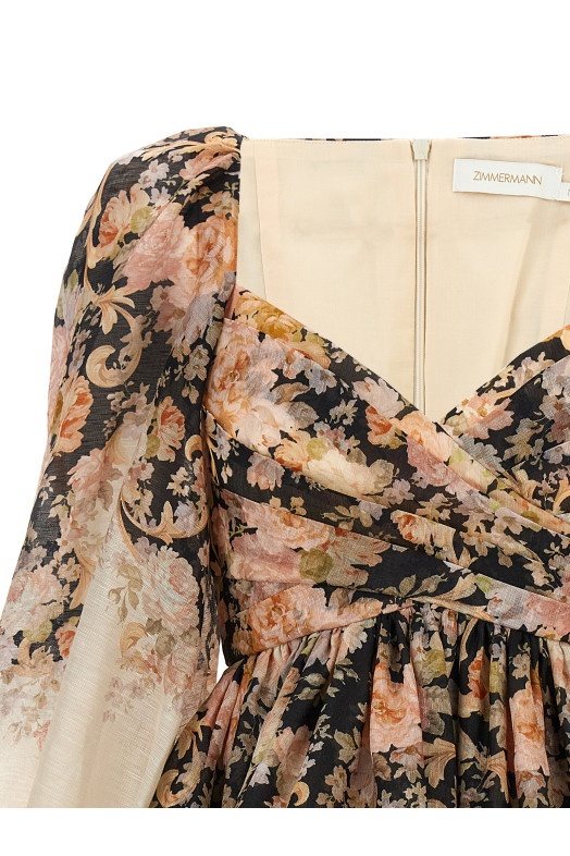 'Illustration Draped Mini' dress Multicolor