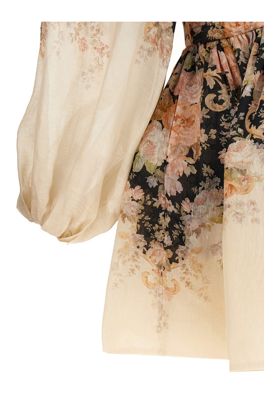 'Illustration Draped Mini' dress Multicolor