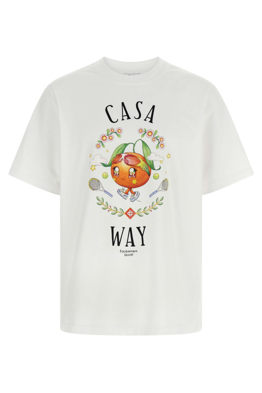 'Casa Way Orange Mascot' T-shirt White