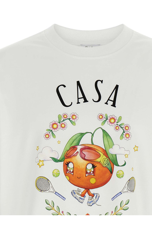 'Casa Way Orange Mascot' T-shirt White