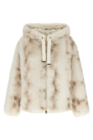 Faux fur bomber jacket Beige