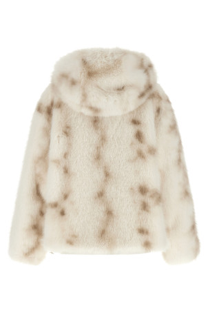 Faux fur bomber jacket Beige