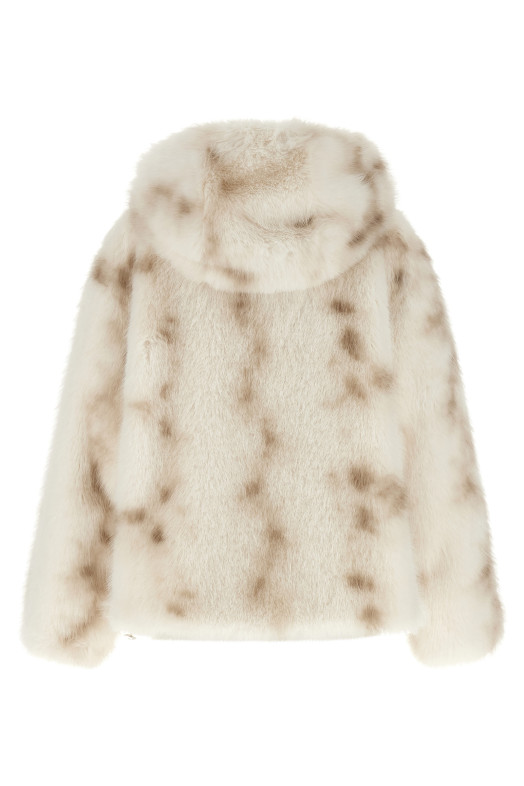 Faux fur bomber jacket Beige