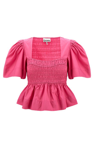 Smock stitch top Fuchsia