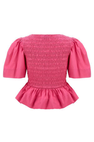 Smock stitch top Fuchsia