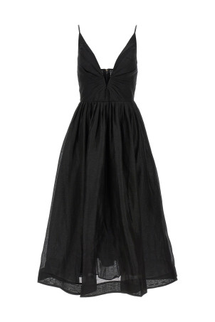 'Illustration V Neck Midi' dress Black