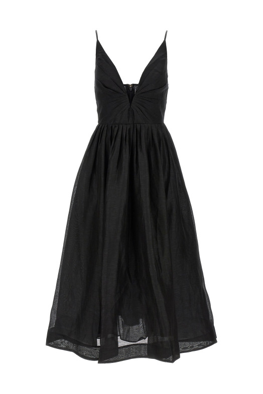 'Illustration V Neck Midi' dress Black