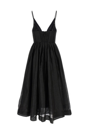 'Illustration V Neck Midi' dress Black