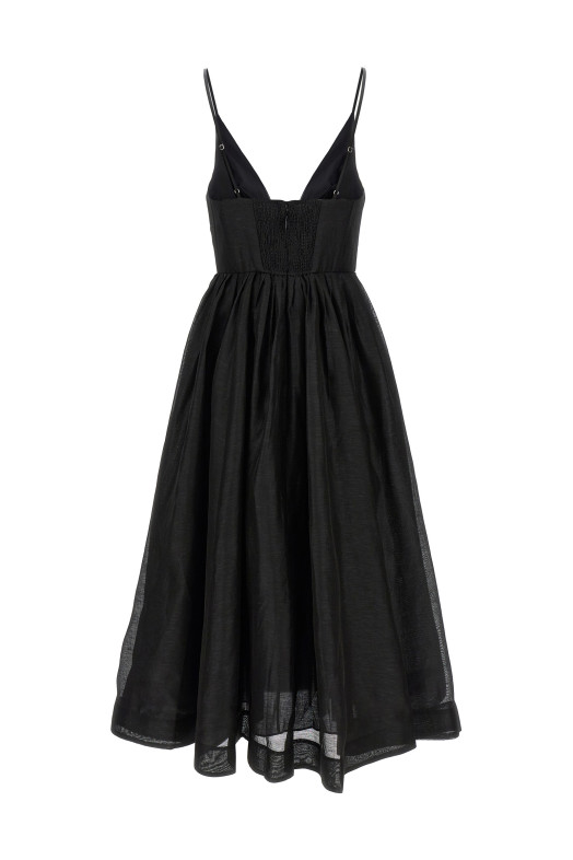 'Illustration V Neck Midi' dress Black