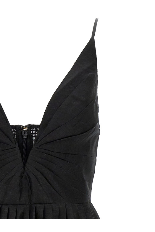 'Illustration V Neck Midi' dress Black