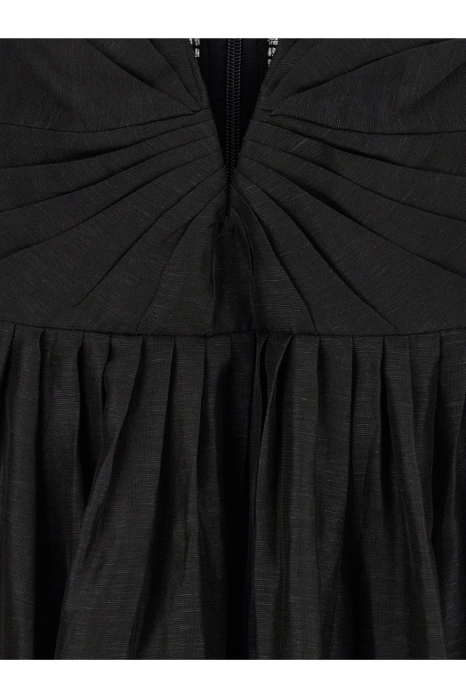 'Illustration V Neck Midi' dress Black