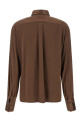 Stretch silk satin shirt Brown
