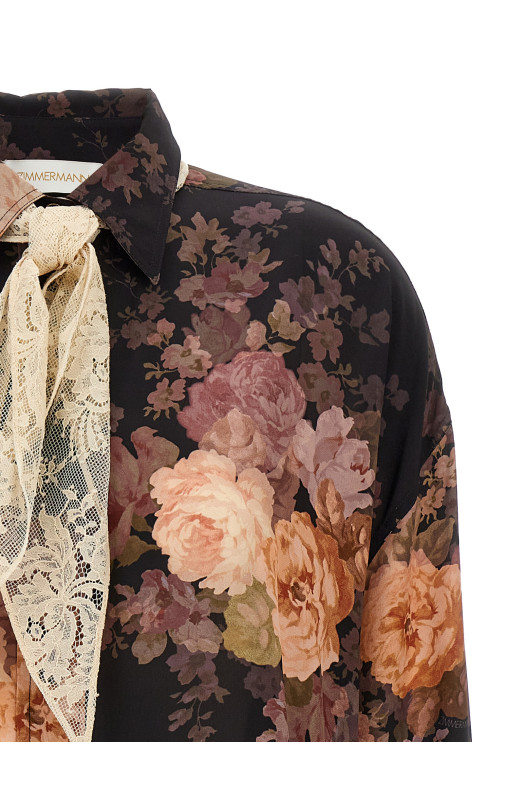 'Illustration Lace Scarf' shirt Multicolor